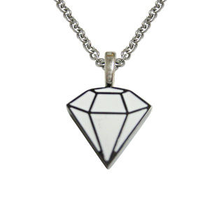 Diamond Outline Pendant Unisex Necklace